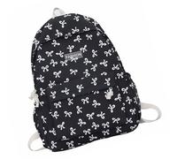 Sac à dos de voyage pour femmes et filles Grande capacité Sac à dos décontracté école Beaux nœuds Beaux nœuds Étudiants École Grande capacité pour la vie quotidienne, Noir