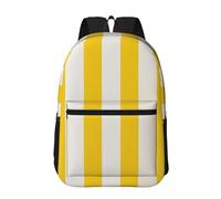 Sac à dos de voyage pour homme et femme 17 pouces imperméable à rayures jaune citron sacs à dos pour ordinateur portable
