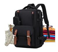 Sac à dos de voyage pour homme - Sac à dos léger de voyage, sac d'école, de travail unisexe pour informatique, randonnée, avion universitaire, Marron / Noir, Consulte la descripción