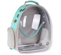 Sac à dos de voyage pour oiseaux, sac à dos de transport à bulles transparentes pour oiseaux, capsule spatiale, astronaute, sac d'école pour perruche et perroquet (M-GRN, bulle transparente)