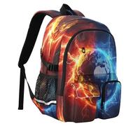 Sac à dos de voyage pour ordinateur portable de 14 pouces Motif foudre Bleu Terre Rouge