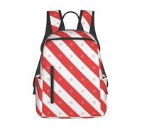 Sac à dos de voyage pour ordinateur portable, motif flocon de neige de Noël, rayures diagonales rouges et blanches, sac à dos de sport, sac à bandoulière léger, grand sac de travail avec plusieurs poc