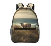 Sac à dos de voyage pour ordinateur portable, motif mouton mangeant de l'herbe, grande capacité, sac à dos léger pour le travail et la randonnée
