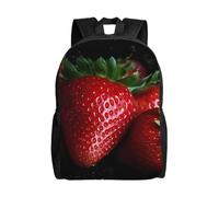 Sac à dos de voyage pour ordinateur portable pour homme et femme, imperméable, léger, mignon, rouge fraise, sac à dos décontracté