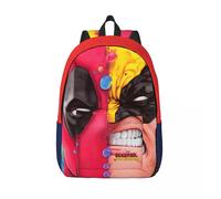 Sac à dos de voyage robuste pour ordinateur portable, motif Marvel Deadpool et Wolverine, ideal pour les etudiants, ideal pour un anniversaire Noir
