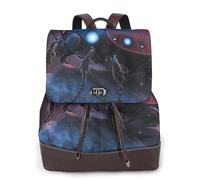 Sac à dos de voyage tendance à sept points bleu et rouge coccinelle pour femme, sac à dos décontracté, sac à dos en cuir imprimé pour femme pour le travail