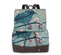 Sac à dos de voyage tendance en forme de moineau foncé pour femme, sac à dos décontracté, sac à dos en cuir imprimé pour femme pour le travail