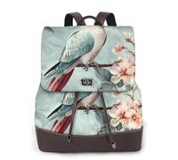 Sac à dos de voyage tendance en forme de perroquet à couronne rouge, sac à dos décontracté, sac à dos en cuir imprimé pour femme pour le travail