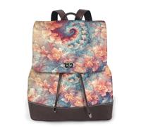 Sac à dos de voyage tendance en forme de vortex pour femme, sac à dos décontracté, sac à dos en cuir imprimé pour femme pour le travail
