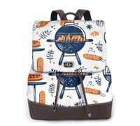 Sac à dos de voyage tendance pour femme avec jambon rôti au charbon de bois, sac à dos décontracté, sac à dos en cuir imprimé pour femme pour le travail
