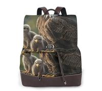 Sac à dos de voyage tendance pour femme, motif aigle américain et deux oursons