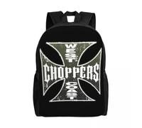 Sac à dos de voyage West Coast Iron Cross Choppers pour femmes et hommes, cartable pour ordinateur portable, sac à dos pour étudiants Noir