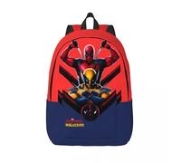 Sac à dos Deadpool multi-compartiments Marvel Deadpool & Wolverine Film préscolaire cadeau d'anniversaire sac pour ordinateur portable vintage camping Noir