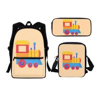 Sac à dos d'ecole à motif de voiture de dessin anime pour garcons et filles, pochette de rangement pour dejeuner, sac à dos à fermeture éclair pour enfants, outil d'apprentissage, Noir