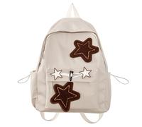 Sac à dos d'école à motif d'étoile vintage spacieux pour les personnes individuelles Étudiants et aventuriers Sac d'école, beige