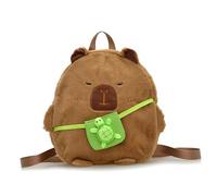 Sac à dos d'école animal pour adolescents sac d'école en peluche à la mode pour livres et bandoulière confortable essentiel sac pour filles, marron, One Size
