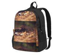 Sac à dos d'école avec 15 compartiments pour ordinateur portable, motif chiot Border Collie, motif bokeh marron.