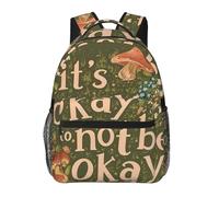 Sac à dos d'école avec compartiment Sac de gym Champignons vintage. Ce n'est pas grave de ne pas aller bien. Personnalisé Cartable Scolaire pour Outdoor Voyage Garçons 29X40cm