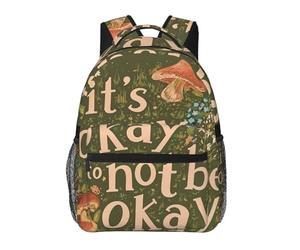 Sac à dos d'école avec compartiment Sac de gym Champignons vintage. Ce n'est pas grave de ne pas aller bien. Personnalisé Cartable Scolaire pour Outdoor Voyage Garçons 29X40cm