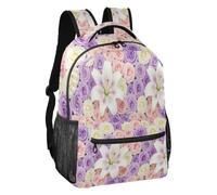 Sac à dos d'école avec doublure douce Bouquet de roses pastel S, Bouquet de roses pastel, M | Sac à dos autonome, disposition de rangement multi-compartiments, voyage touristique, adolescents de 7 à 18 ans