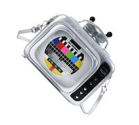 Sac à dos d'école avec motif TV rétro Sac à bandoulière pour les trajets ou les voyages, Argent, Bohème