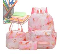Sac à dos d'école avec sac à déjeuner, trousse à crayons, rose | Sac à dos pour enfants, filles, sac à livres pour adolescents, étudiants, jeunes enfants, camp, pique-nique, bibliothèque