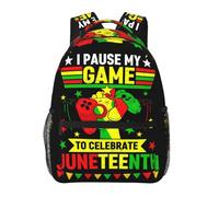 Sac à dos d'école Casual Sac de gym Juneteenth : J'ai mis mon jeu en pause pour célébrer Juneteenth Loisir Backpack pour Ecole Cadeaux Voyage 29X40cm
