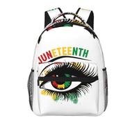 Sac à dos d'école Casual Sac de Livre d'école Juneteenth Mois de l'histoire des Noirs Yeux des femmes Léger Cartable Scolaire pour Cadeaux Garçons Outdoor 29X40cm