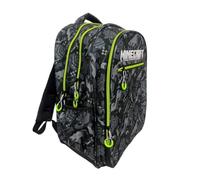 Sac à dos d'école compatible avec Minecraft gris rond 3 compartiments zippés pour enfants primaire moyenne + kit stylos et porte-clés sifflet
