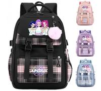 Sac à dos d'école K-Pop Demon Hunters - 44 x 30 x 13 cm, produit Demon Hunters, sac à dos de voyage en nylon multi-poches, sac à dos d'université Demon Hunters Anime Demon Cosplay pour les fans