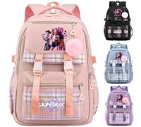 Sac à dos d'école K-Pop Demon Hunters - 44 x 30 x 13 cm, produit Demon Hunters, sac à dos de voyage en nylon multi-poches, sac à dos d'université Demon Hunters Anime Demon Cosplay pour les fans