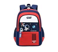 Sac à dos d'école léger en tissu imperméable avec plusieurs compartiments, joli motif dessin animé pour garçons et filles Passeport Et Pinces Billets En Pour Hommes Avec Porte-cartes (Red, One Size)