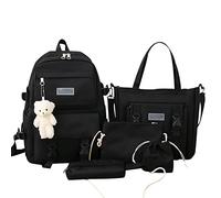 Sac À Dos D'École Léger L'École Sac À Dos Ordinateur Portable Mise À Niveau Élégant College School Travel Casual Daypack Bookbag Durble Shopping Petit Sac Léger Femmes Hommes Filles Noir Pur M
