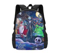 Sac à dos d'école L'Étrange Noël de Monsieur Jack pour adolescents, garçons et filles Noir