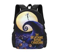 Sac à dos d'école L'Étrange Noël de Monsieur Jack pour adolescents, garçons et filles Noir