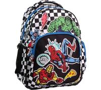 Sac à dos d'école Marvel Avengers avec motif super-héros et imprimé écossais - Grand sac à dos Avengers pour enfants avec compartiments et dos rembourré