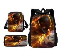 Sac à dos d'ecole Marvel Super Flash pour enfant avec bandoulière, trousse à crayons, cartable pour garcons et filles, cadeau Noir