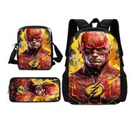 Sac à dos d'ecole Marvel Super Flash pour enfant avec bandoulière, trousse à crayons, cartable pour garcons et filles, cadeau Noir