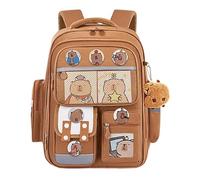 Sac à dos d'école, motif animal de dessin animé, grande capacité de rangement pour accessoires scolaires créatifs, application durable, fournitures d'étude professionnelle, kit de classe