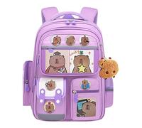 Sac à dos d'école, motif animal de dessin animé, grande capacité de rangement pour accessoires scolaires créatifs, application durable, fournitures d'étude professionnelle, kit de classe