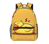 Sac à dos d'école Portable Sac à Dos pour Enfants Canard jaune mignon et drôle qui dort Personnalisé Backpack pour Enfant Cadeaux Fille 29X40cm