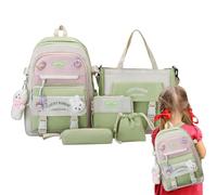 Sac à dos d'école pour adolescentes - 780 g - Combinaison de sac à dos en toile - Grande capacité - Kit de voyage léger et durable pour filles, étudiants, salle de classe, collège, extérieur