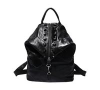 Sac à dos d'école pour adolescents - 34 x 40 x 16 cm - En cuir de vachette - Sac à dos de loisirs tendance - Portefeuille antivol - Doublure en polyester avec plusieurs poches pour tablette et argent