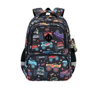 - Sac à dos d'école pour élèves primaires en tissu imperméable et résistant pour adolescents de 7 à 18 ans, compagnon ergonomique au quotidien avec dos rembourré robuste (A-Black, taille unique)