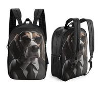 Sac à dos d'école pour enfants de 17 pouces Beagle Mafia Boss imprimé en 3D pour enfants Sacs à dos de voyage de grande capacité Sacs de livre de mode Sac d'école pour enfants Sac à motif double face