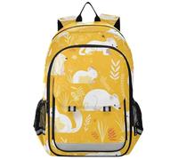 Sac à dos d'école pour enfants filles 8-12 : sac à livres moderne pour enfant dans des couleurs assorties - Cartoon Asian Palm Civet Jaune vif