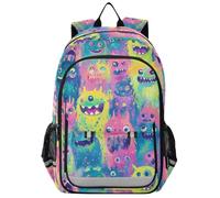Sac à dos d'école pour enfants garçons 8-12 : sac à livres moderne pour l'école secondaire dans des couleurs assorties - Monstres colorés
