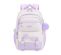 Sac à dos d'école pour enfants, grande capacité, léger et durable, pour le primaire, le collège, le lycée, les filles, les garçons et les adolescents. Cosmétiques Transparents (Light Purple, One Size)