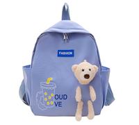 Sac à Dos d'école pour Enfants, léger et Durable, idéal pour Les déplacements Quotidiens, Les et Les activités de Plein air. Porte-clés Personnalisables Bois (Blue, One Size)