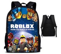 Sac à Dos D'école pour enfants, sac imprimé 3D dessin animé, Roblloxx Grande Capacité Étudiant Cartable, Sac de Voyage pour Adolescents, pour garçons et filles-D